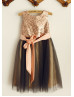 Matte Sequin Tulle Flower Girl Dress